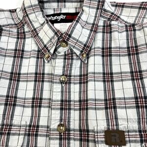 Wrangler Riggs Workwear Men's Plaid 100% Heavy Cotton Button Down Shirt Size XLT